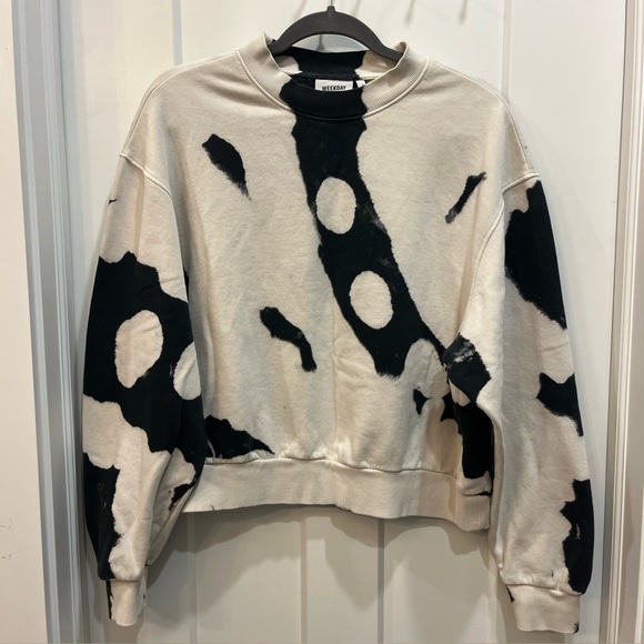 Weekday Tops - Weekday Women’s Amaze Printed Cotton Tie-Dye Crewneck Sweatshirt Size Small